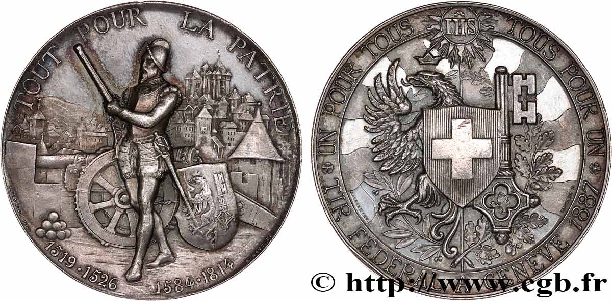 SWITZERLAND - HELVETIC CONFEDERATION Médaille, Tir Fédéral de Genève AU