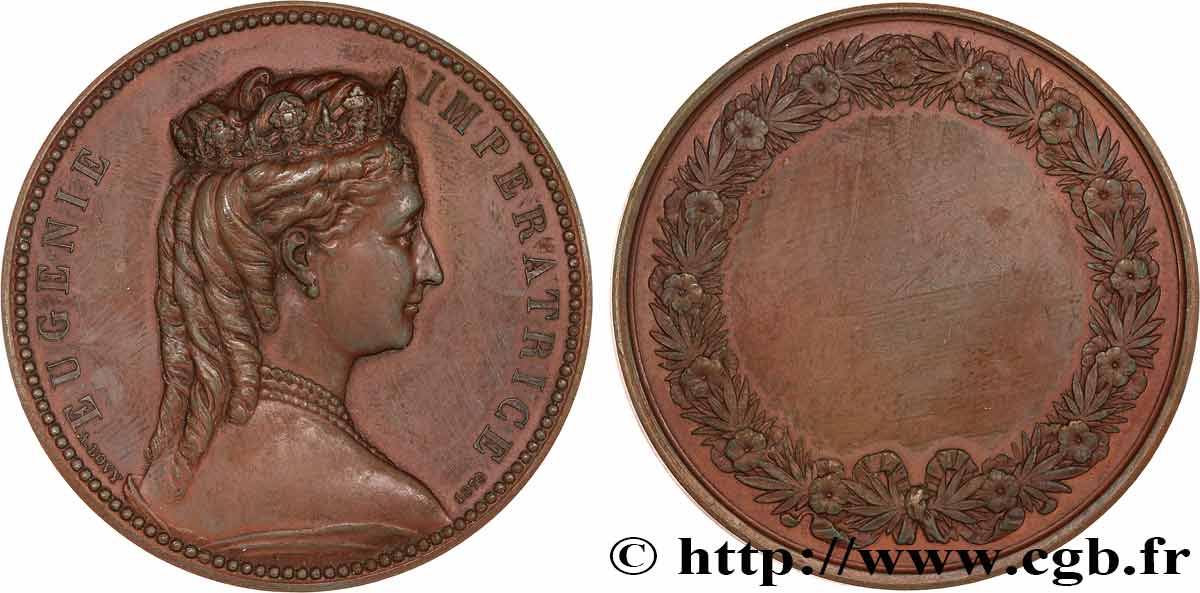SECOND EMPIRE Médaille, Eugénie impératrice TTB+