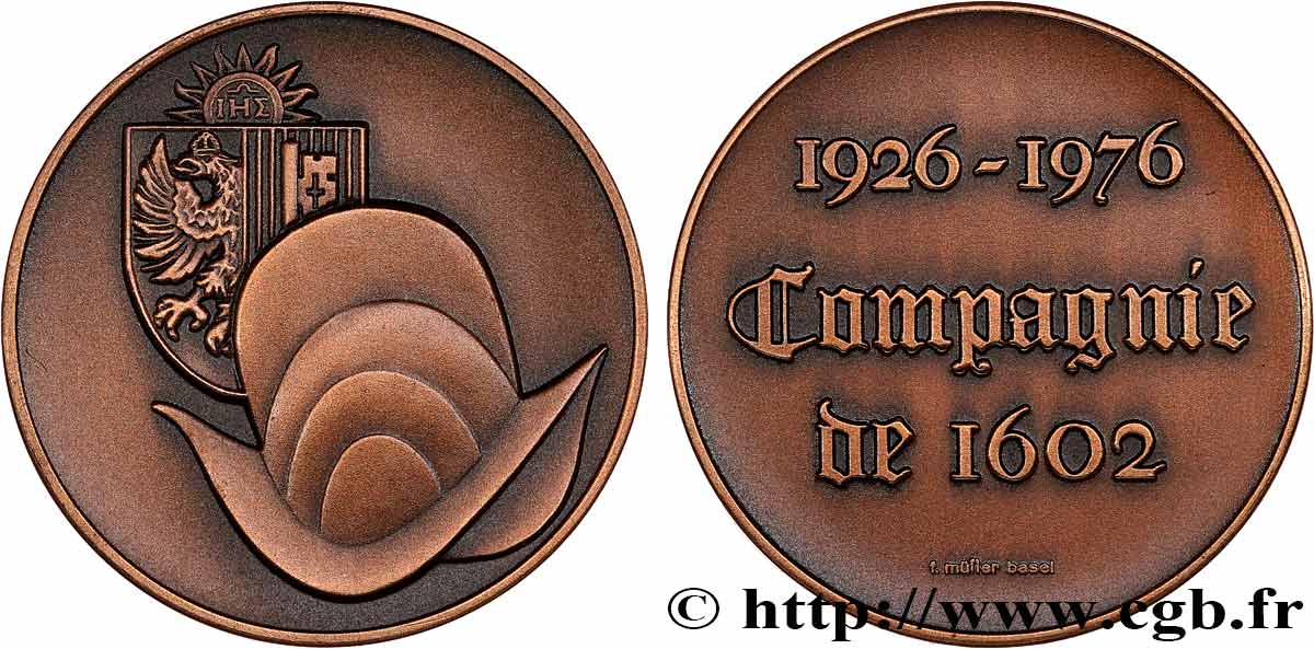 SUISSE - CONFÉDÉRATION HELVÉTIQUE Médaille, Compagnie de 1602 TTB+