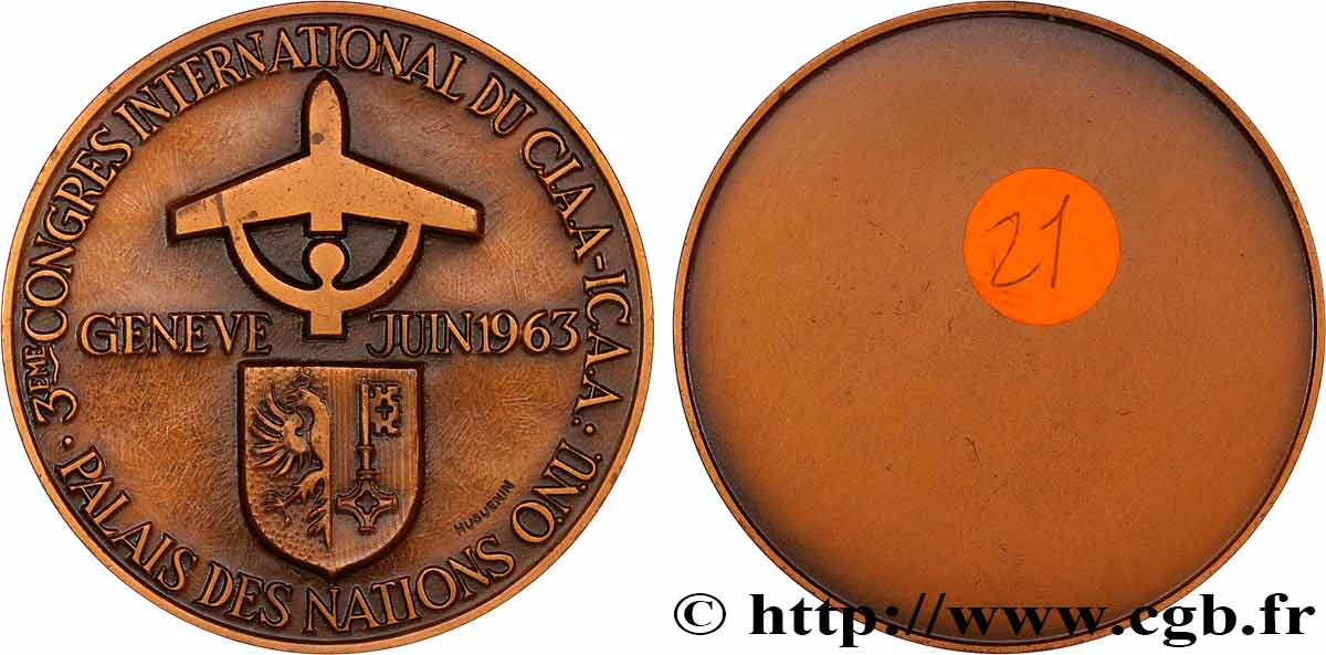 SWITZERLAND - HELVETIC CONFEDERATION Médaille, 3e congrès international fVZ