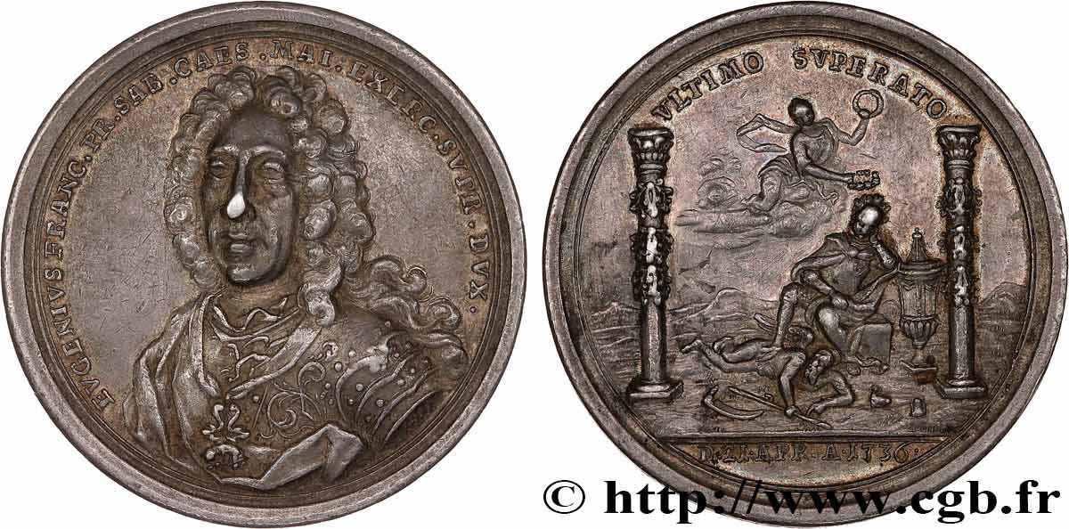 SAINT-EMPIRE ROMAIN GERMANIQUE - CHARLES VI Médaille, Mort d’Eugène de Savoie-Carignan MBC
