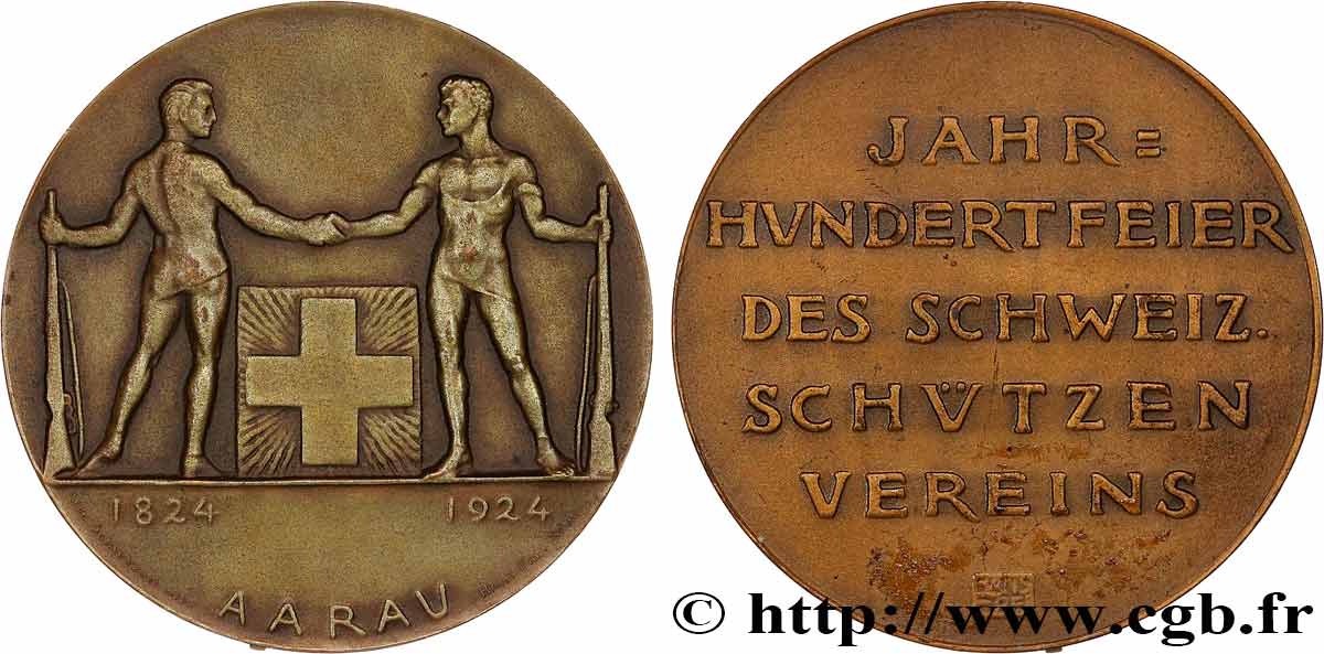 SWITZERLAND - HELVETIC CONFEDERATION Médaille, Centenaire de l’association de tir VZ