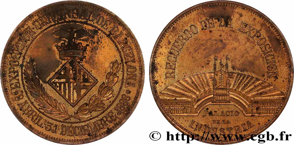 2897 Médaille, Exposition Universelle de Barcelone, Palais de l’industrie AU