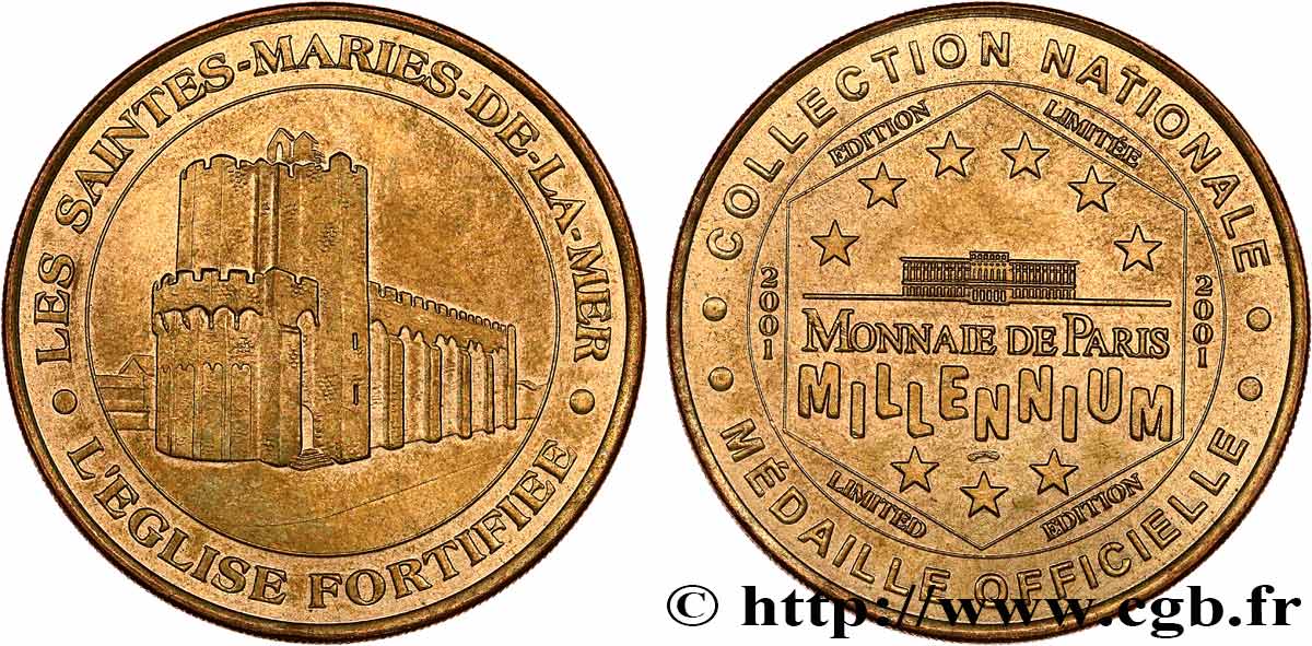 TOURISTIC MEDALS Médaille touristique, Église fortifiée de Saintes-Maries-de-la-Mer SPL