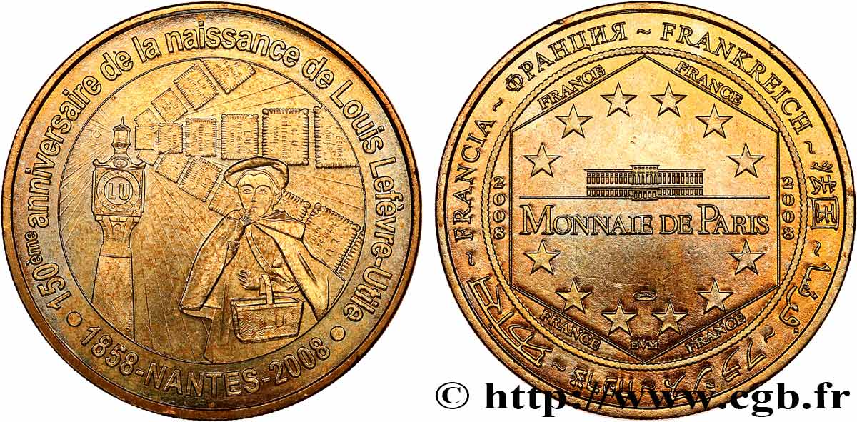 MÉDAILLES TOURISTIQUES Médaille touristique, 150e anniversaire de la naissance de Louis Lefèvre-Utile SUP