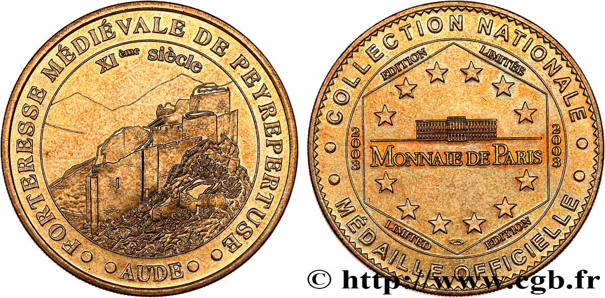 MÉDAILLES TOURISTIQUES Médaille touristique, Forteresse médiévale de Peyrepetuse SUP