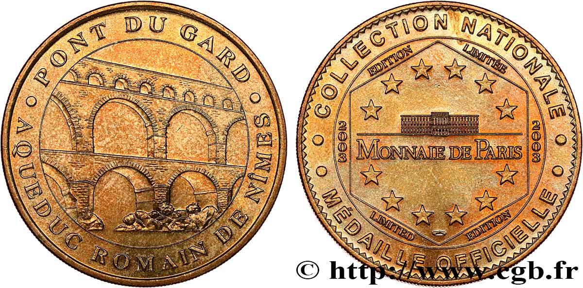 MÉDAILLES TOURISTIQUES Médaille touristique, Pont du Gard, Nîmes SUP