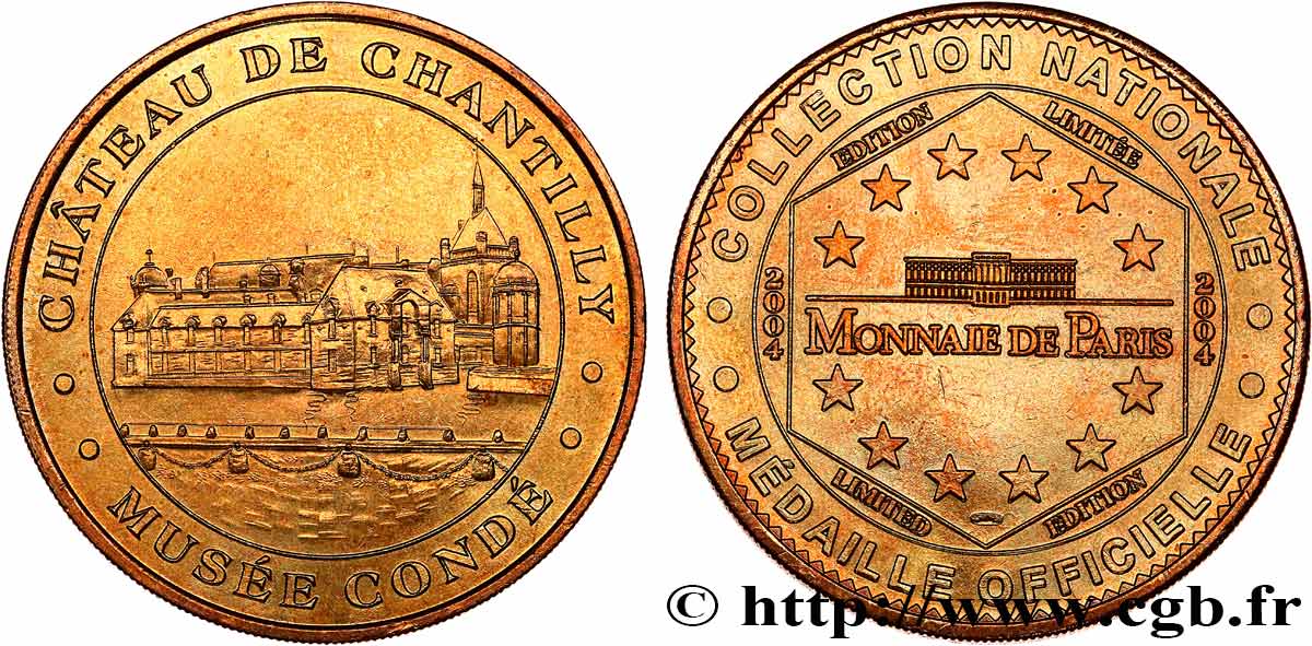 MÉDAILLES TOURISTIQUES Médaille touristique, Château de Chantilly, musée Condé SUP