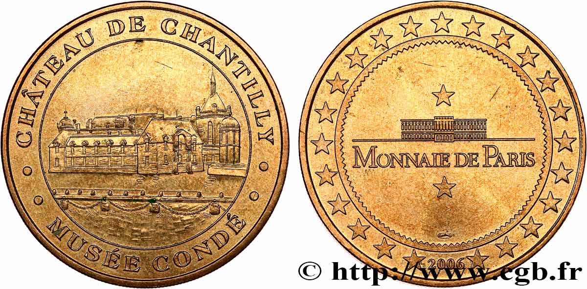 TOURISTIC MEDALS Médaille touristique, Château de Chantilly, Musée Condé EBC