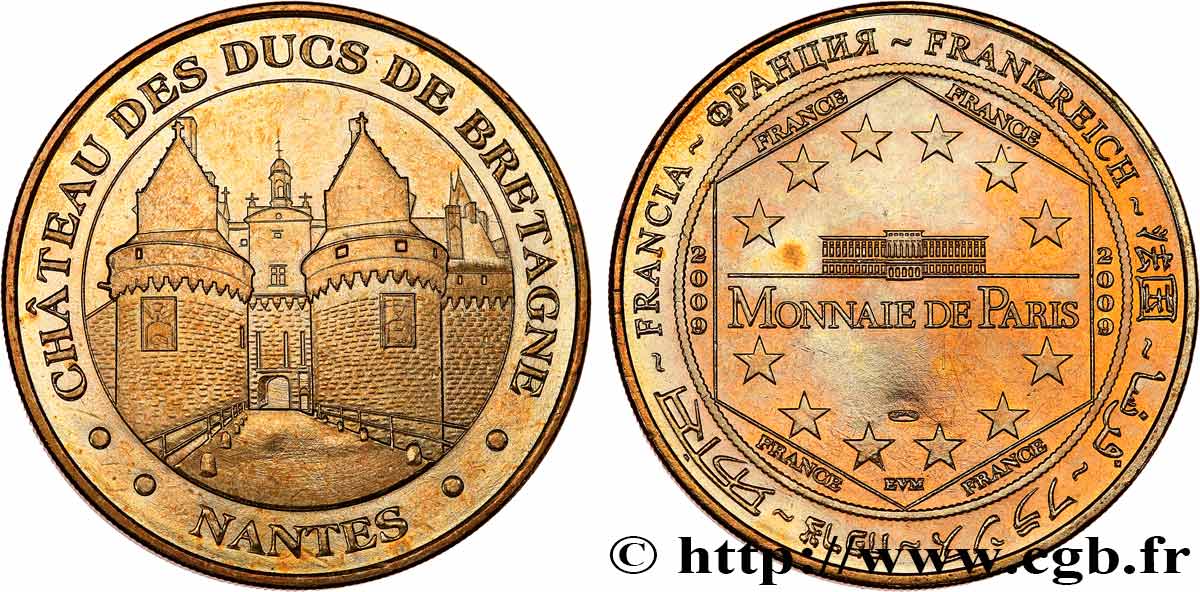 TOURISTIC MEDALS Médaille touristique, Château des ducs de Bretagne, Nantes EBC