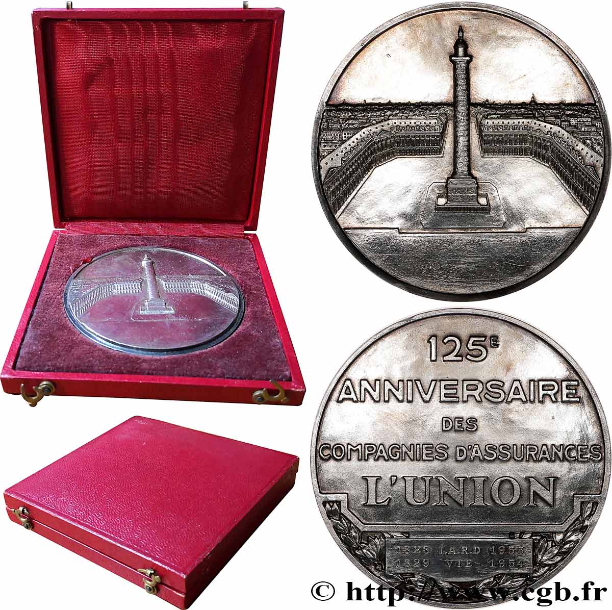 QUATRIÈME RÉPUBLIQUE Médaille, 125e anniversaire des compagnies d’assurances L’Union SUP