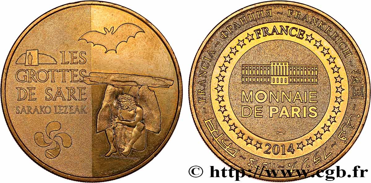 TOURISTIC MEDALS Médaille touristique, Grottes de Sare SPL