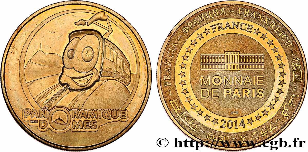 TOURISTIC MEDALS Médaille touristique, Panoramique des dômes, Puy-de-Dôme SPL