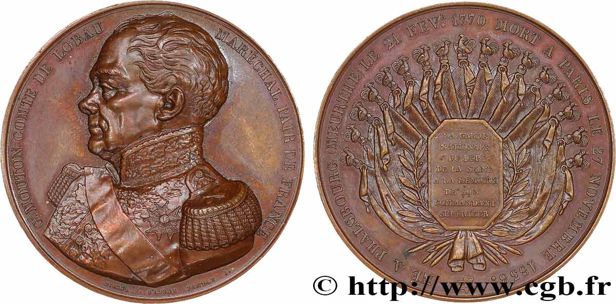 LOUIS-PHILIPPE I Médaille, Général Mouton, Comte de Lobau AU