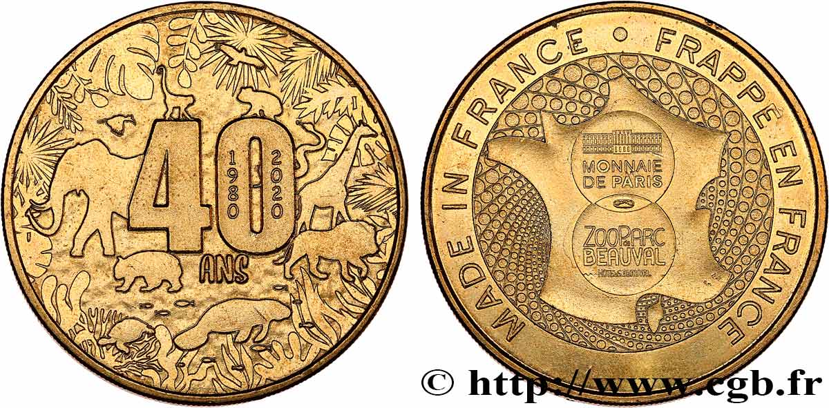 TOURISTIC MEDALS Médaille touristique, 40e anniversaire du ZooParc de Beauval SPL