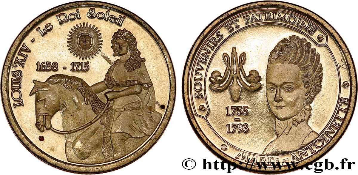 MÉDAILLES TOURISTIQUES Médaille touristique, Marie Antoinette et Louis XIV SUP