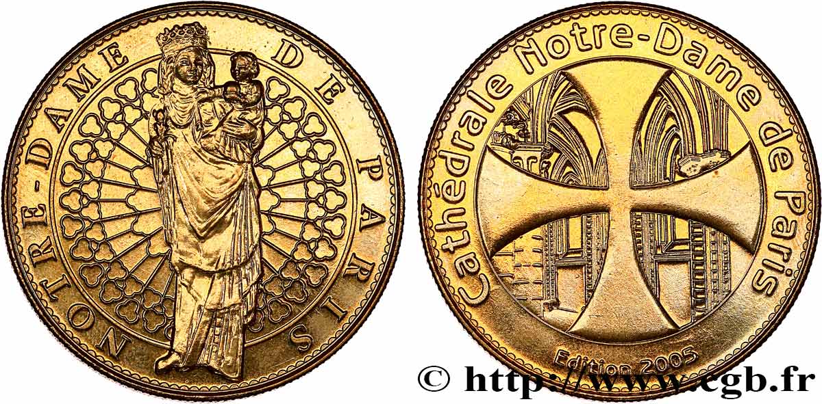 TOURISTIC MEDALS Médaille touristique, Notre-Dame de Paris EBC