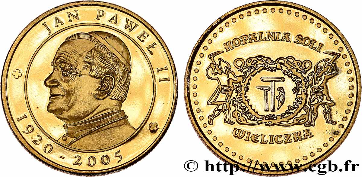 VATICAN ET ÉTATS PONTIFICAUX Médaille, Pape Jean-Paul II, Mine de sel de Wieliczka SPL