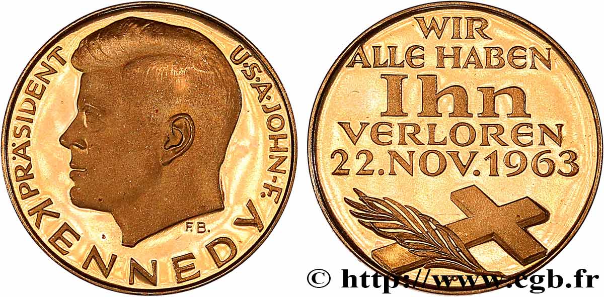 ÉTATS-UNIS D&nbsp;AMÉRIQUE Médaille, John Fitzgerald Kennedy SUP