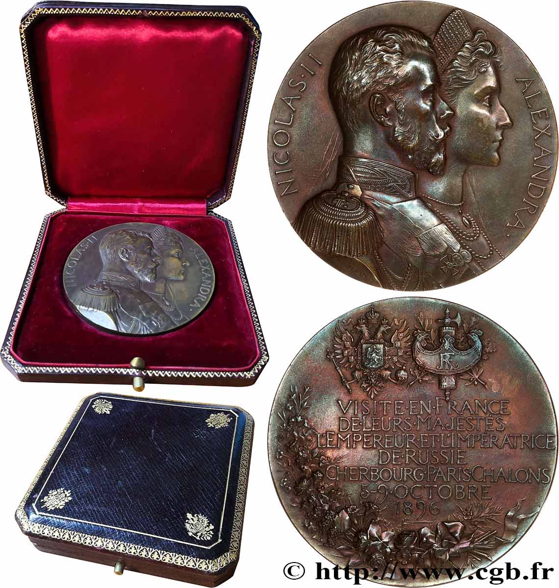 TERCERA REPUBLICA FRANCESA Médaille, Visite du tsar Nicolas II MBC+