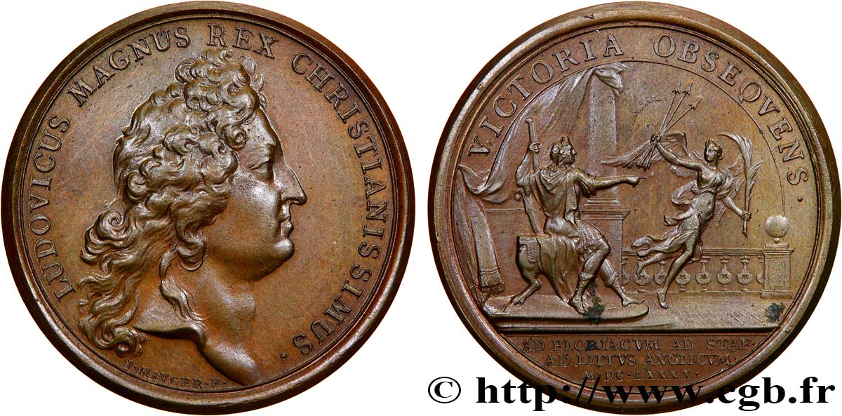 LOUIS XIV  THE SUN KING  Médaille, Les trois victoires (Fleurus, Beachy Head et Staffarde) VZ