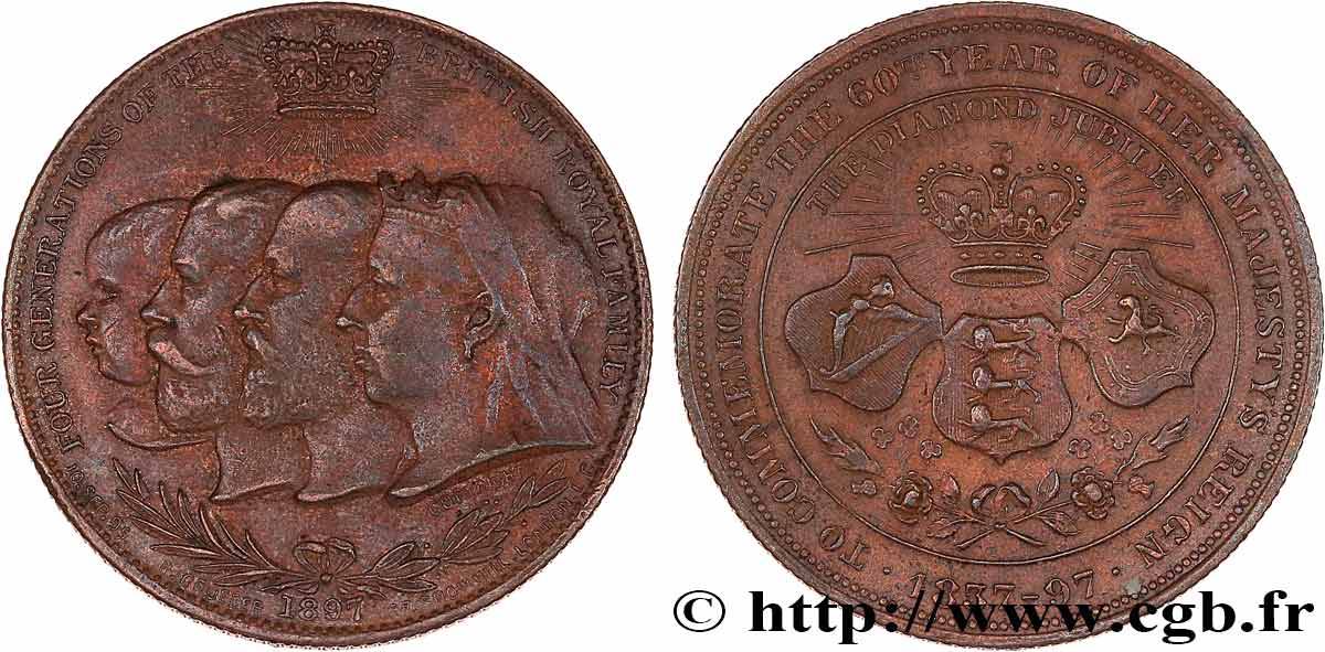 GRANDE BRETAGNE - VICTORIA Médaille, Commémoration de la 60e année de règne TTB