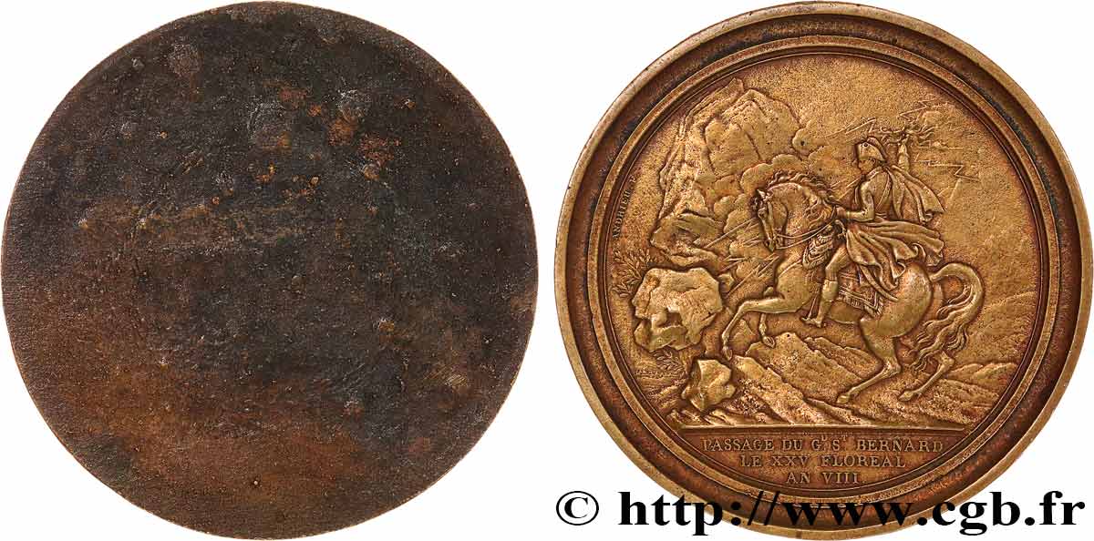 CONSULATE Médaille, Passage du Grand St-Bernard, tirage uniface XF