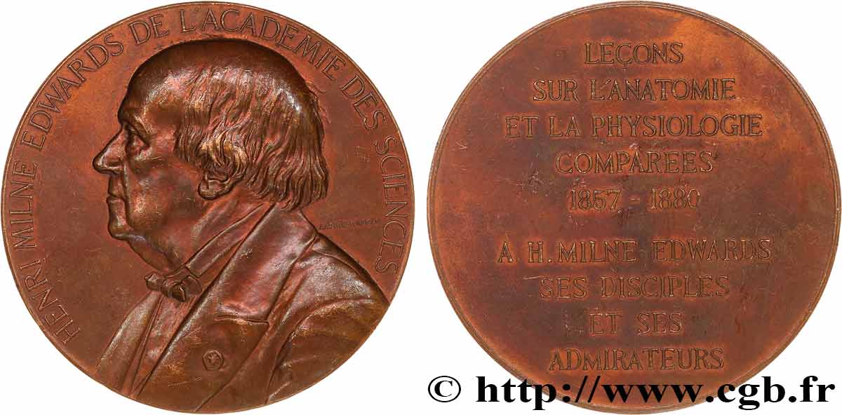 SCIENCES & SCIENTIFIQUES Médaille, Henri Milne Edwards TTB