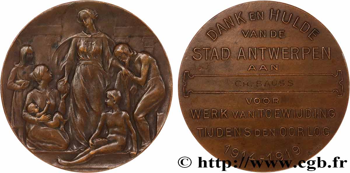 BELGIEN - KÖNIGREICH BELGIEN - ALBERT I. Médaille, Remerciement et hommage SS