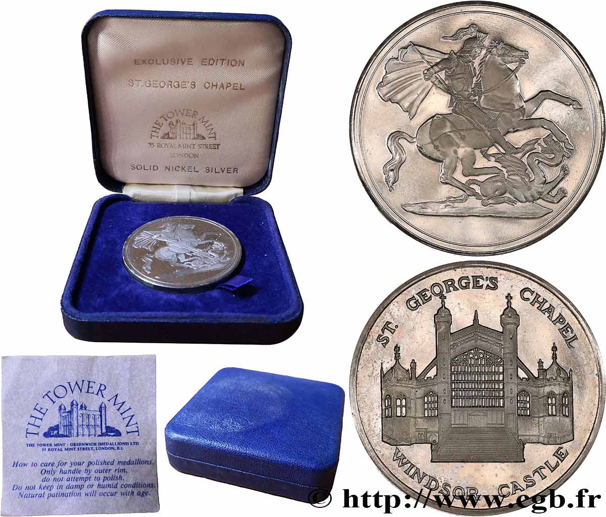ROYAUME-UNI Médaille, Chapelle Saint Georges, Château de Windsor TTB+