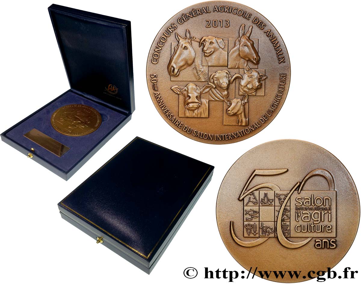 QUINTA REPUBLICA FRANCESA Médaille, Concours général agricole des animaux, 50e anniversaire du salon international de l’agriculture EBC