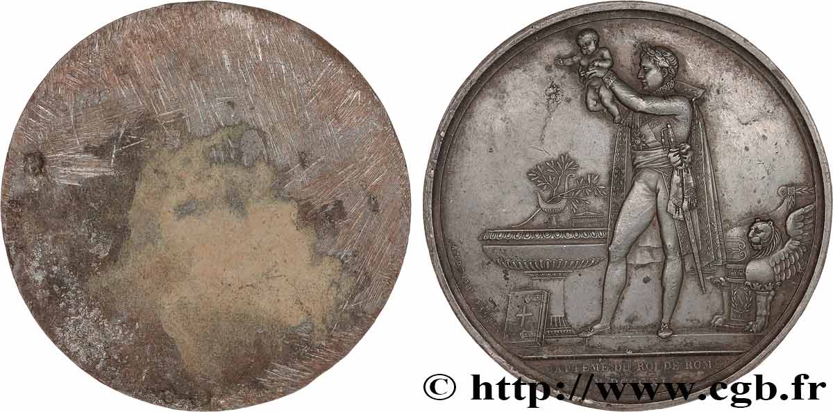 PREMIER EMPIRE Médaille, Baptême du roi de Rome, tirage uniface TTB