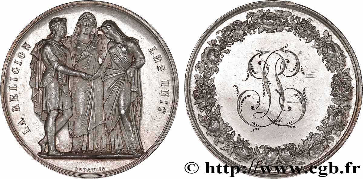 AMOUR ET MARIAGE Médaille de mariage, La Religion les unit SUP