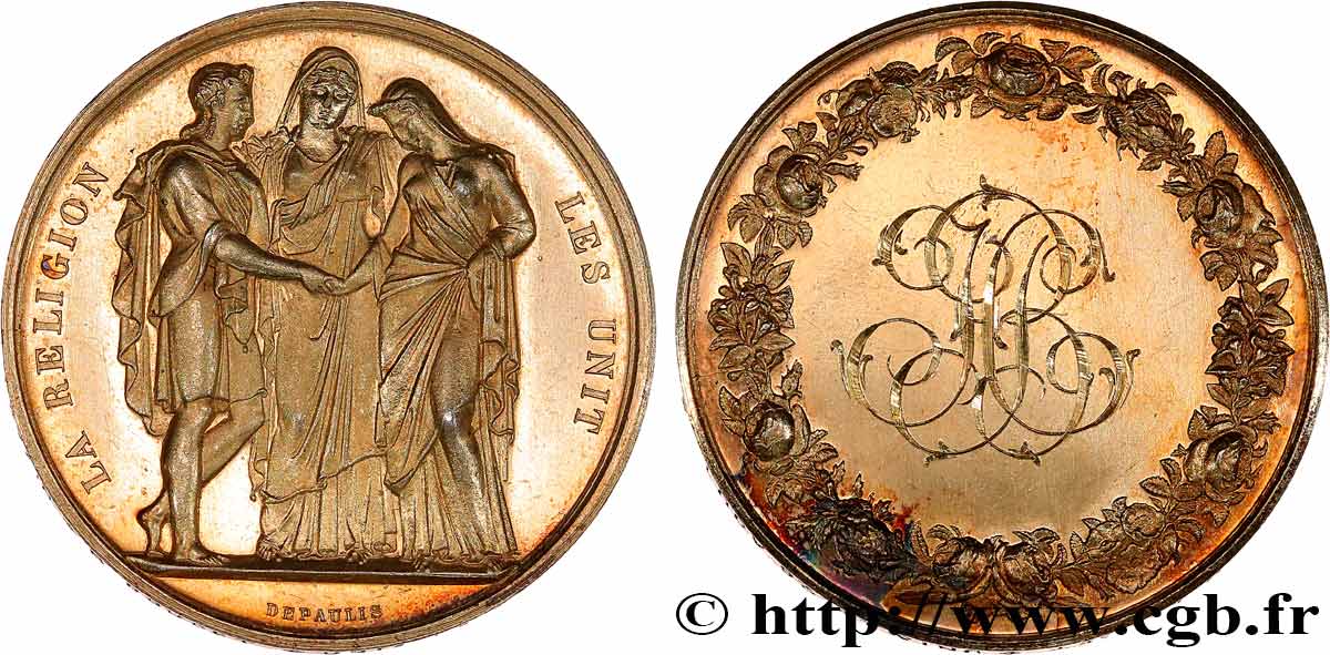 AMOUR ET MARIAGE Médaille de mariage, La Religion les unit EBC