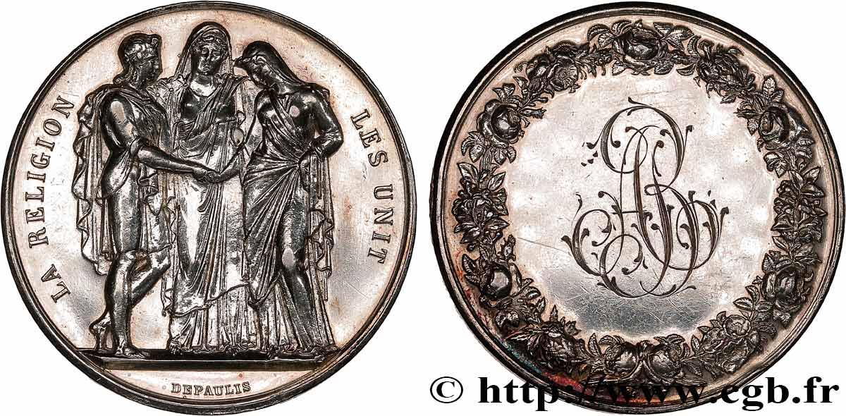 AMOUR ET MARIAGE Médaille de mariage, La Religion les unit MBC