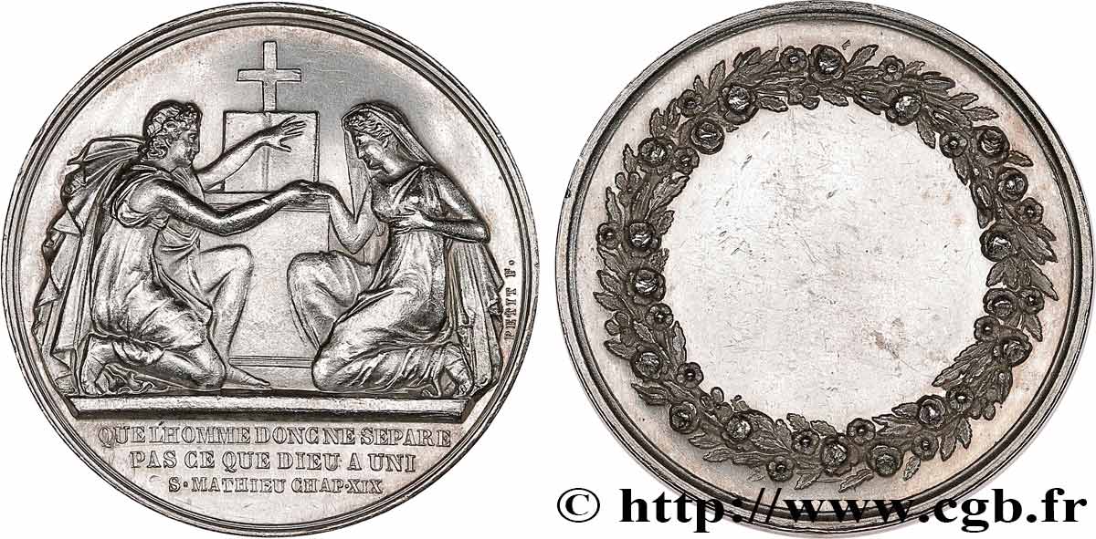 AMOUR ET MARIAGE Médaille de mariage, Evangile de St Mathieu TTB+