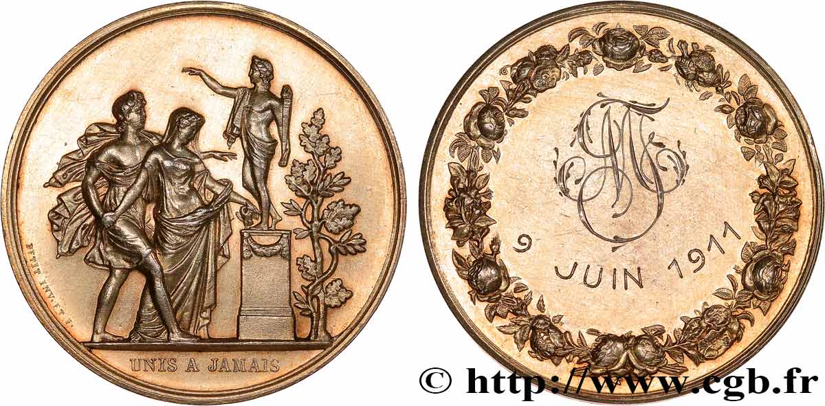 AMOUR ET MARIAGE Médaille, Unis à jamais TTB+