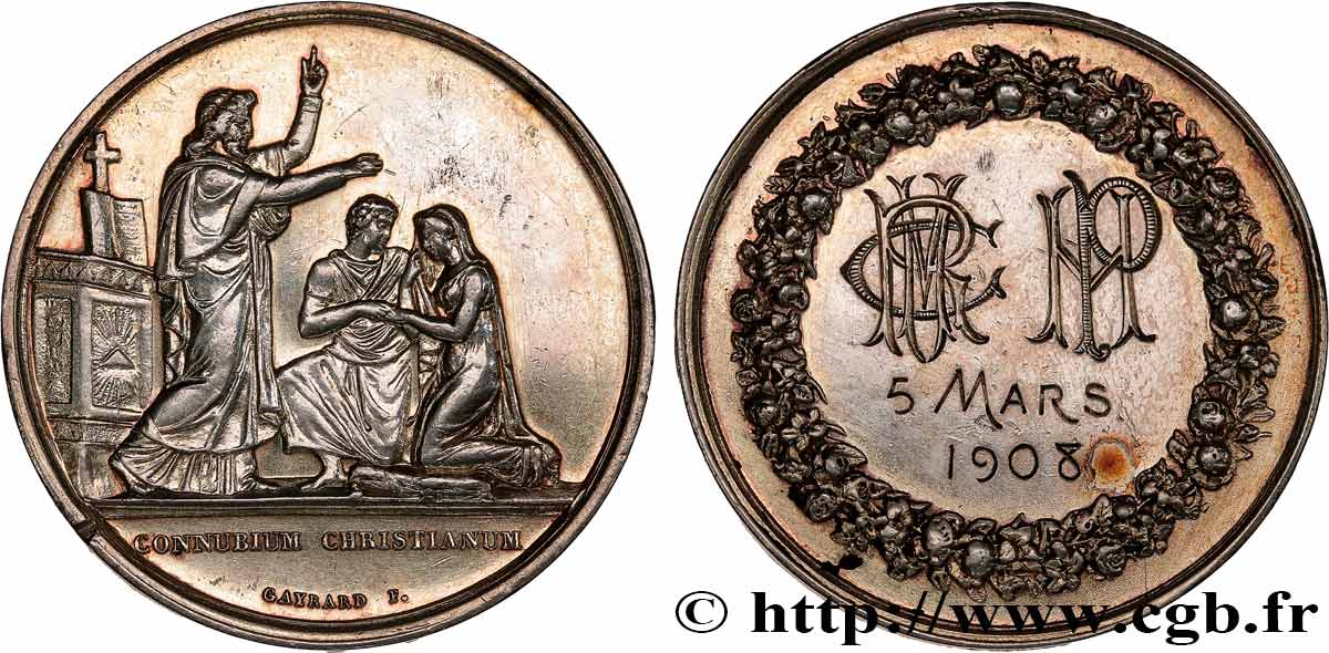LOVE AND MARRIAGE Médaille de mariage, Connubium Christianum XF