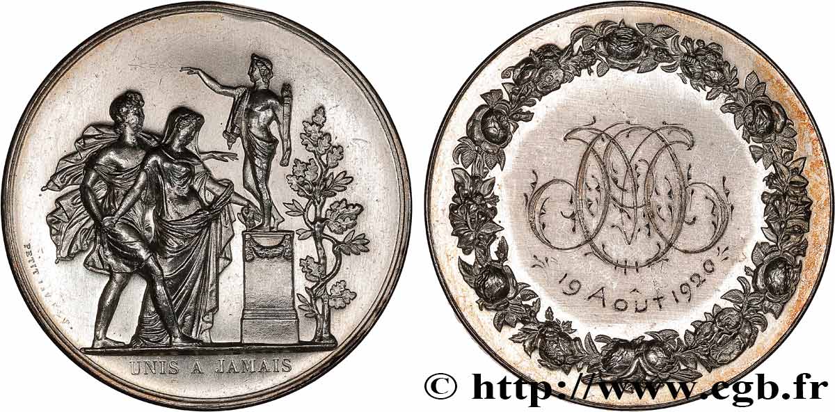 AMOUR ET MARIAGE Médaille, Unis à jamais AU/AU