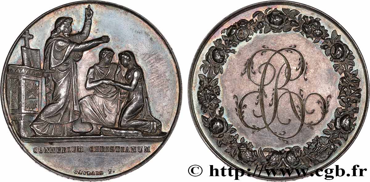 AMOUR ET MARIAGE Médaille de mariage, Connubium Christianum TTB+