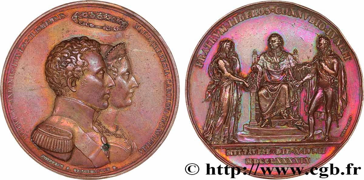 DIRECTOIRE Médaille, Mariage du duc d’Angoulême et de Madame TTB