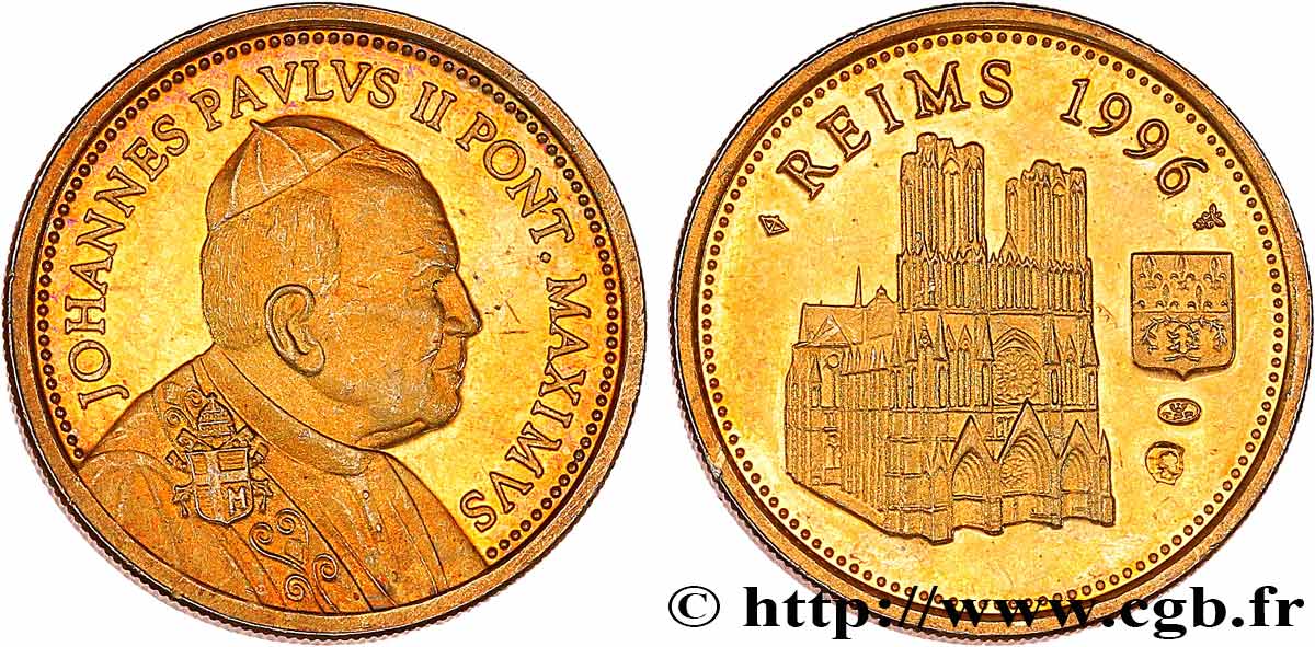 VATICANO Y ESTADOS PONTIFICIOS Médaille, Jean-Paul II, Reims EBC
