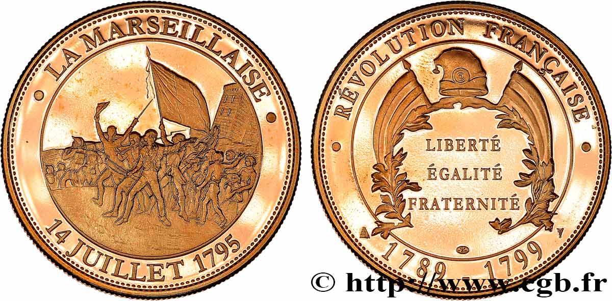 V REPUBLIC Médaille, Révolution Française, La Marseillaise MS