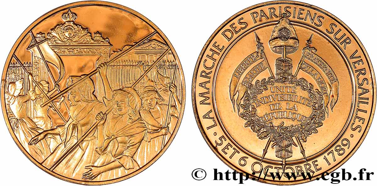 V REPUBLIC Médaille, La marche des parisiens sur Versailles AU
