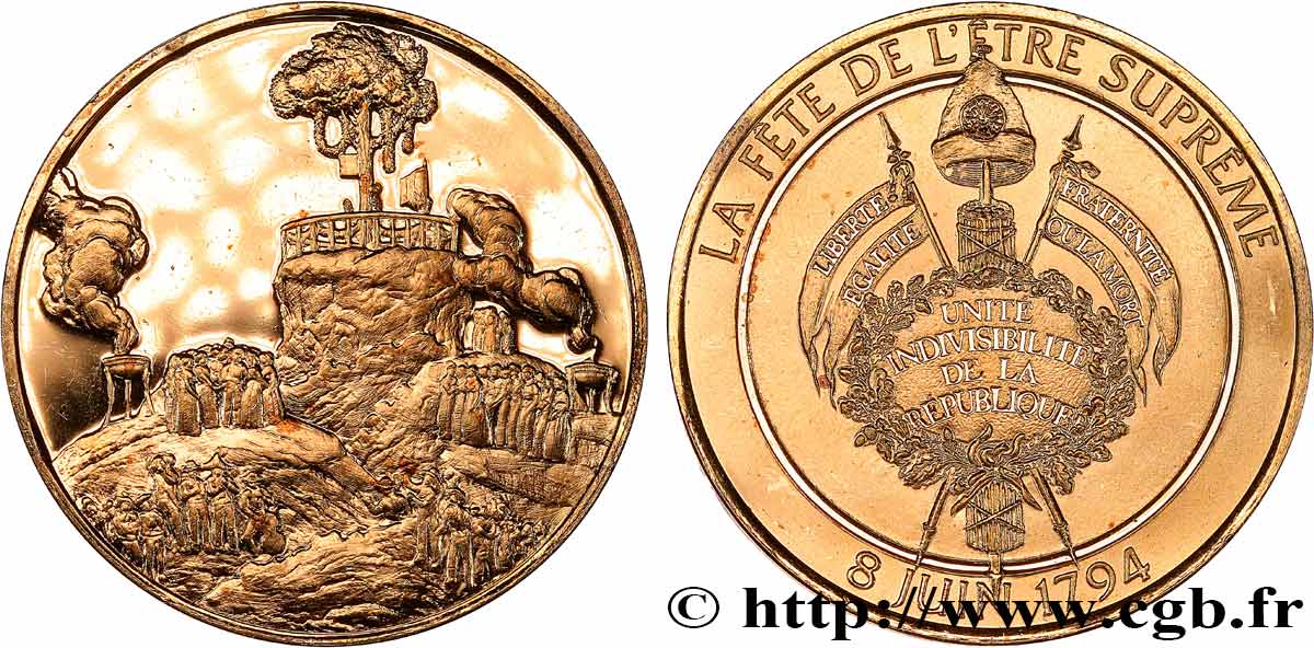 QUINTA REPUBLICA FRANCESA Médaille, Fête de l’Etre suprême EBC