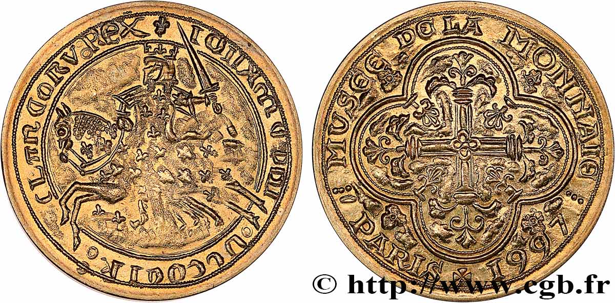 QUINTA REPUBLICA FRANCESA Médaille, Franc à cheval, Musée de la Monnaie EBC