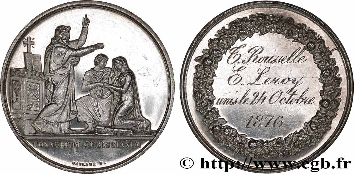 AMOUR ET MARIAGE Médaille de mariage, Connubium Christianum SUP/TTB+