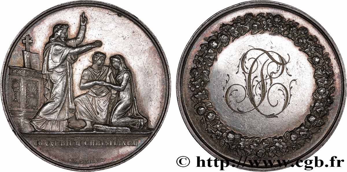 AMOUR ET MARIAGE Médaille de mariage, Connubium Christianum TTB+