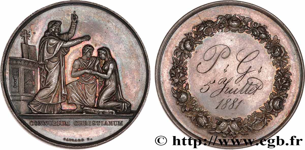 AMOUR ET MARIAGE Médaille de mariage, Connubium Christianum AU/AU