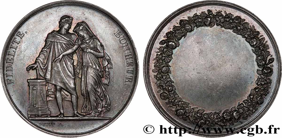AMOUR ET MARIAGE Médaille de mariage, Fidélité et Bonheur SUP